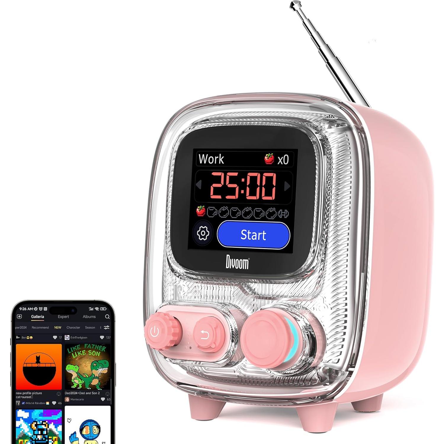 Altavoz Bluetooth Divoom Ditoo Retro Pixel Art con Radio FM