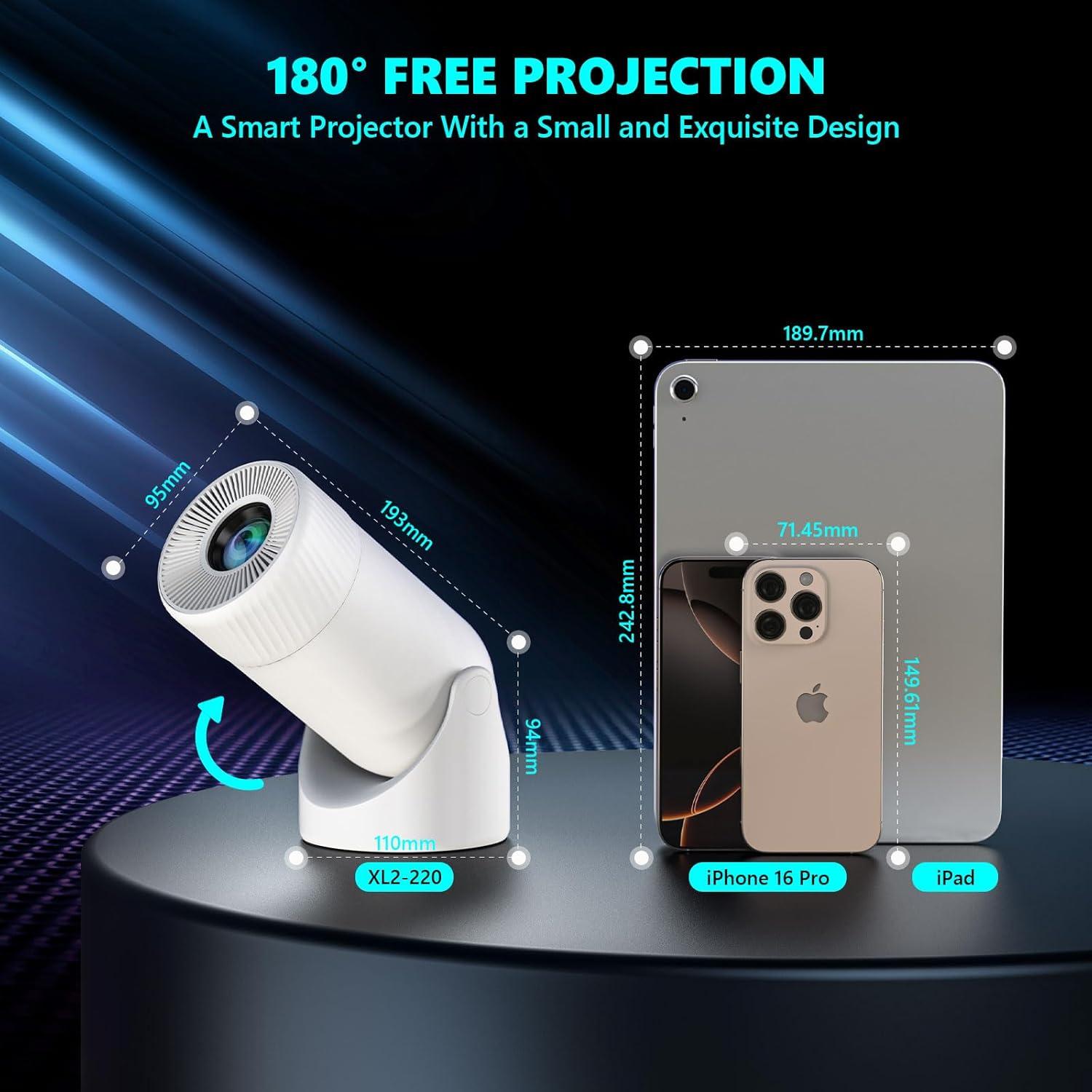 Proyector Portátil Mini ear&ear HY300PRO 4K 1080P WiFi 6 Bluetooth