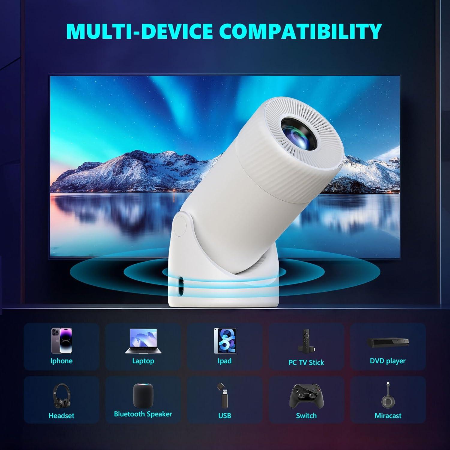 Proyector Portátil Mini ear&ear HY300PRO 4K 1080P WiFi 6 Bluetooth