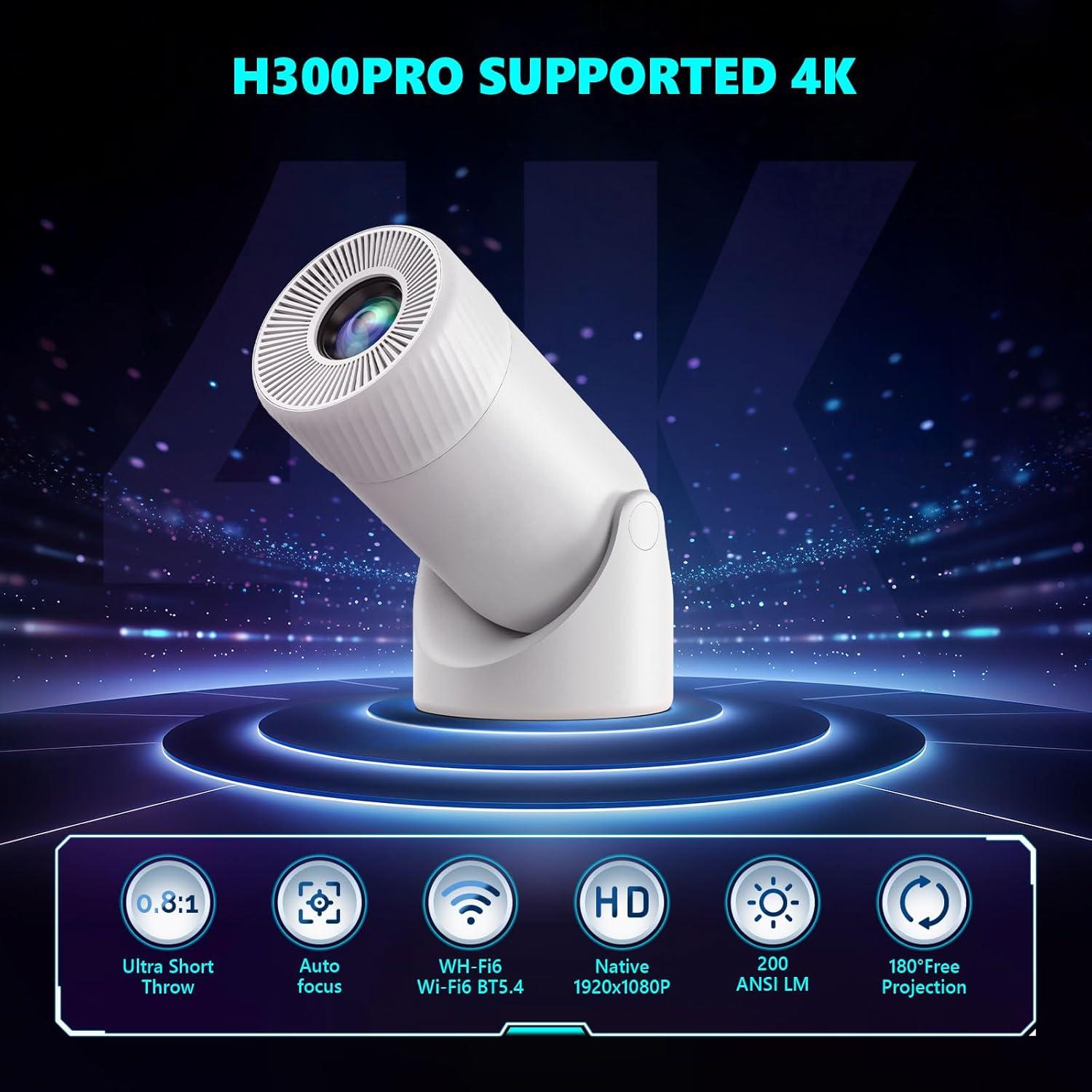 Proyector Portátil Mini ear&ear HY300PRO 4K 1080P WiFi 6 Bluetooth