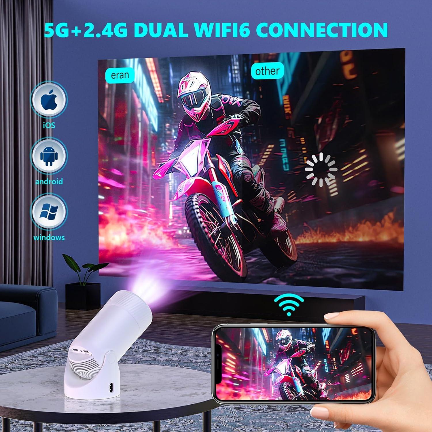 Proyector Portátil Mini ear&ear HY300PRO 4K 1080P WiFi 6 Bluetooth