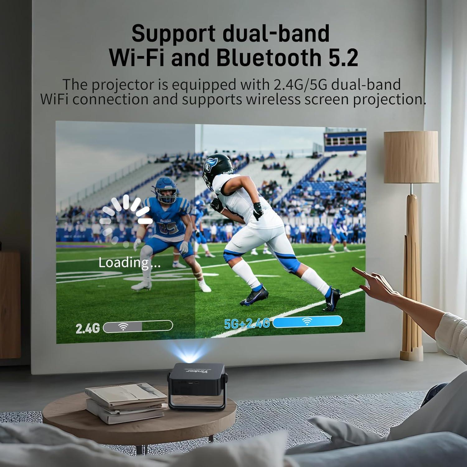 Proyector Mini Yinker 1080P FHD con WiFi y Bluetooth 5.2