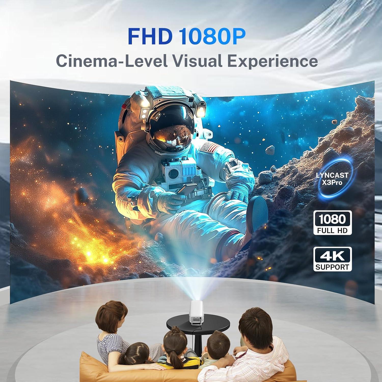 Proyector LYNCAST LumeCube 300 Nativo 1080P Soporte 4K WiFi 6