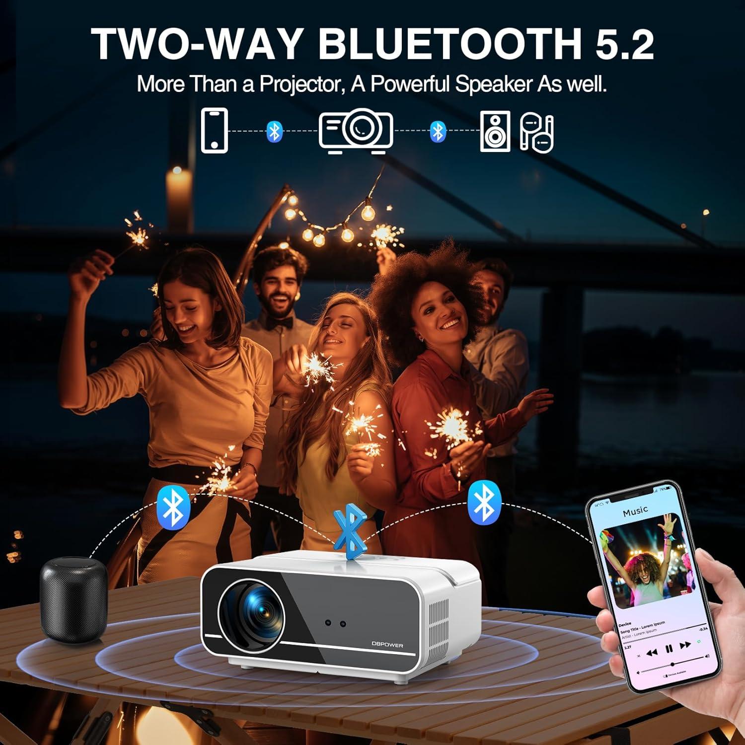 Proyector Portátil DBPOWER C16A1 700 ANSI 1080P WiFi Bluetooth