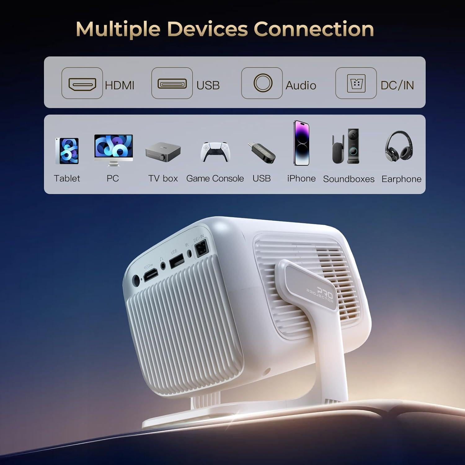 Proyector WEMI LumeCube 003 1080P Full HD WiFi6 Bluetooth5.4