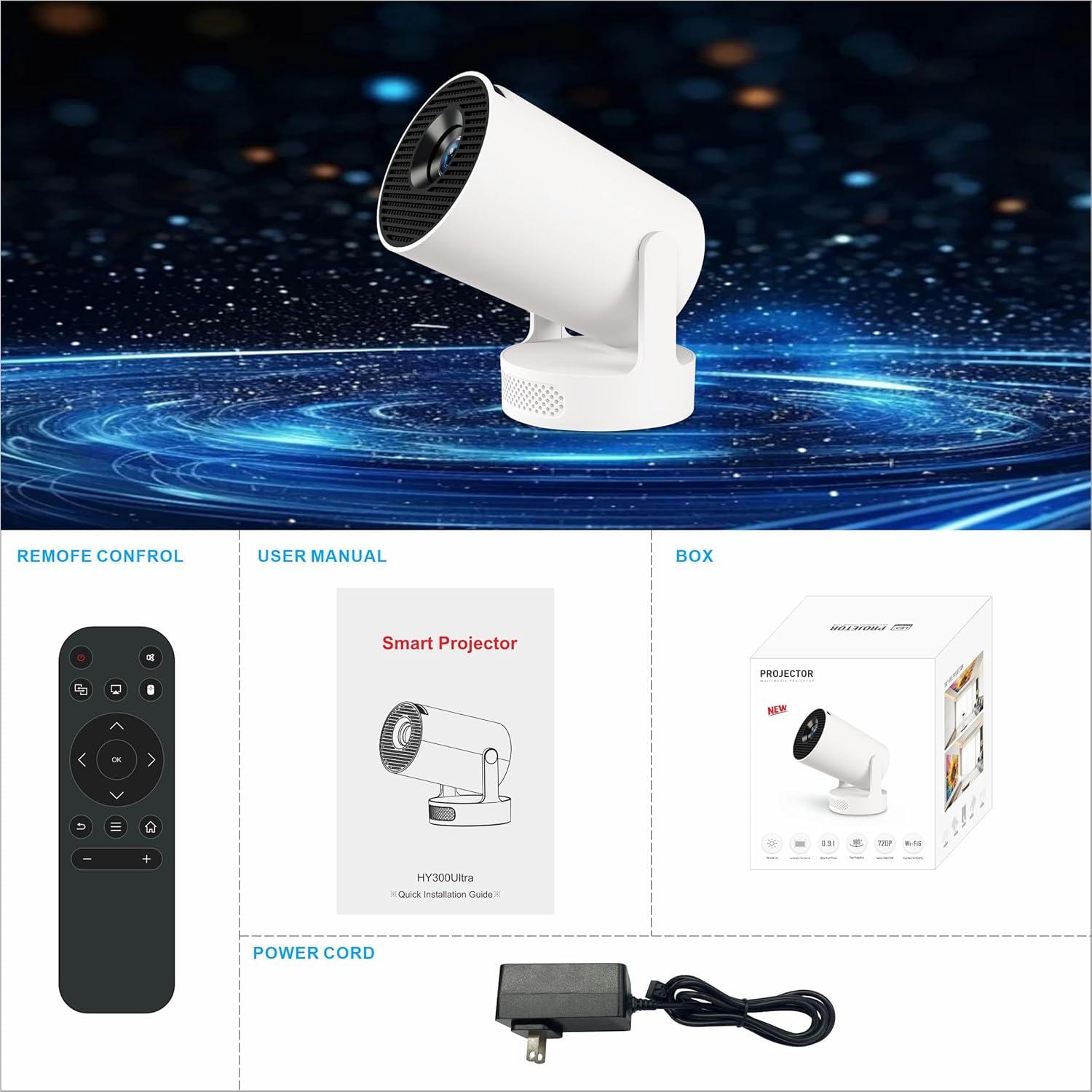 Proyector Mini DreamFair HY300Ultra 4K 1080P WiFi Bluetooth