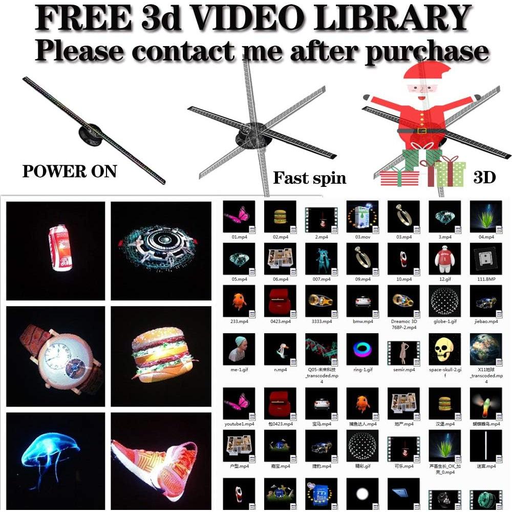 Ventilador Holográfico 3D Missyou 42cm HD con Control Remoto y WiFi