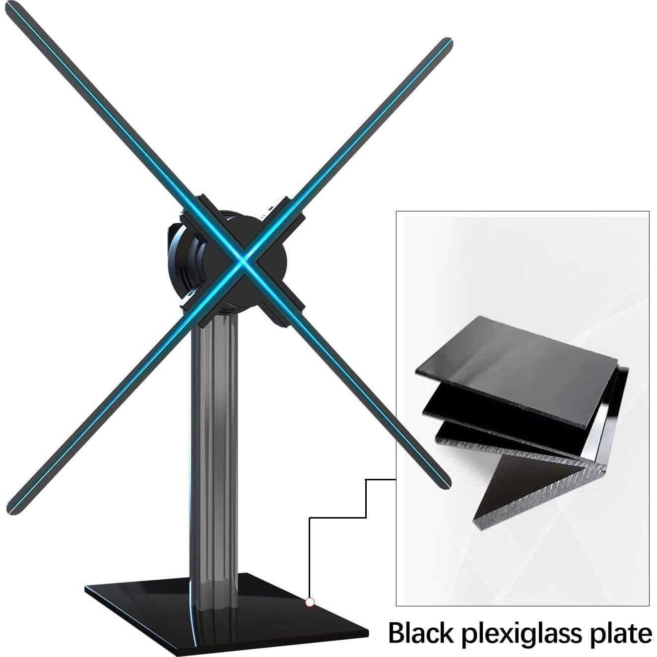 Soporte de Escritorio Missyou para Ventilador Holográfico 3D - Vidrio Templado y Aluminio