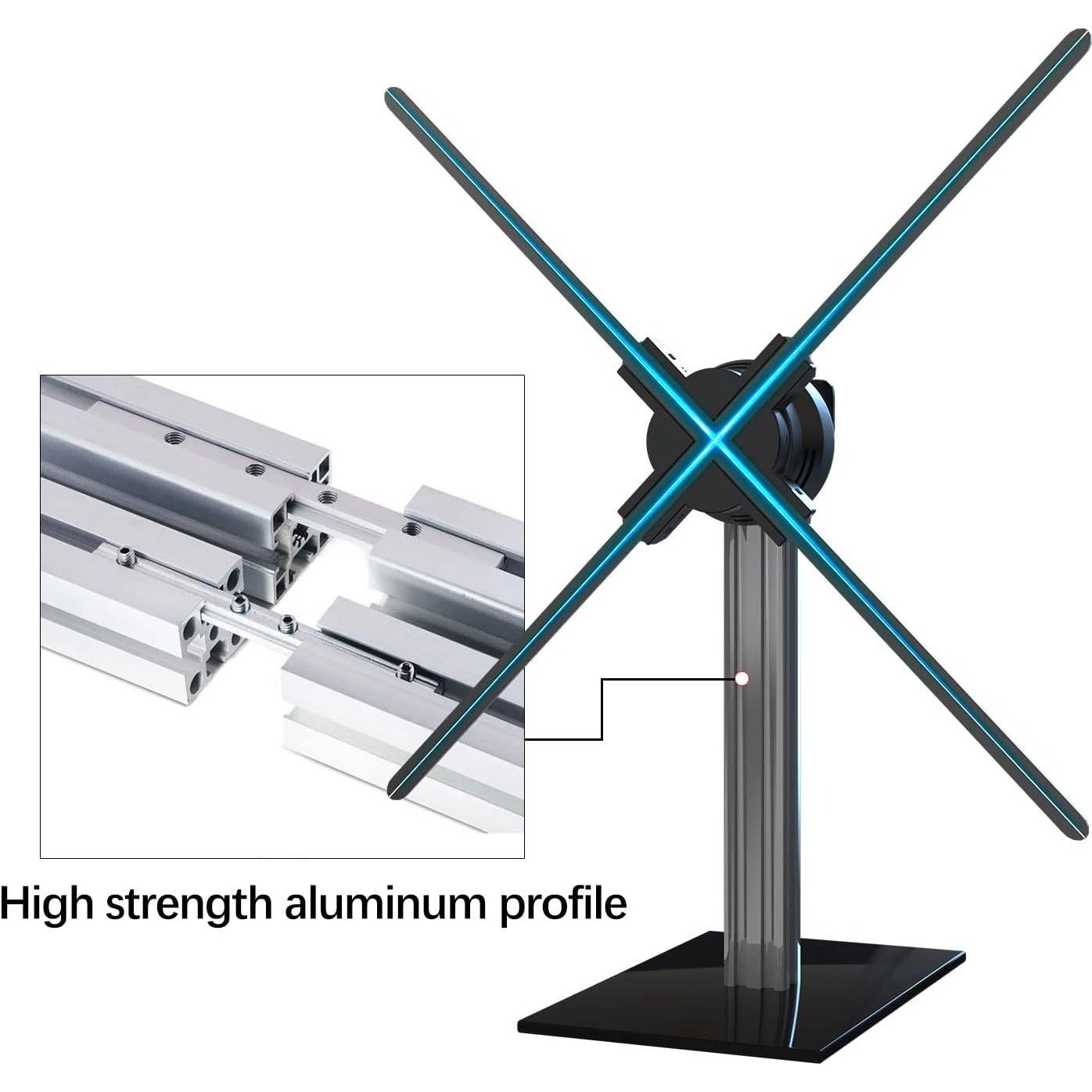 Soporte de Escritorio Missyou para Ventilador Holográfico 3D - Vidrio Templado y Aluminio