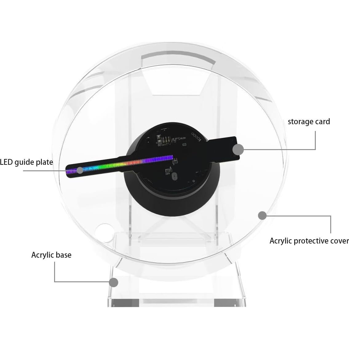 Proyector Holográfico 3D Genérico 12 cm con Audio y Cubierta