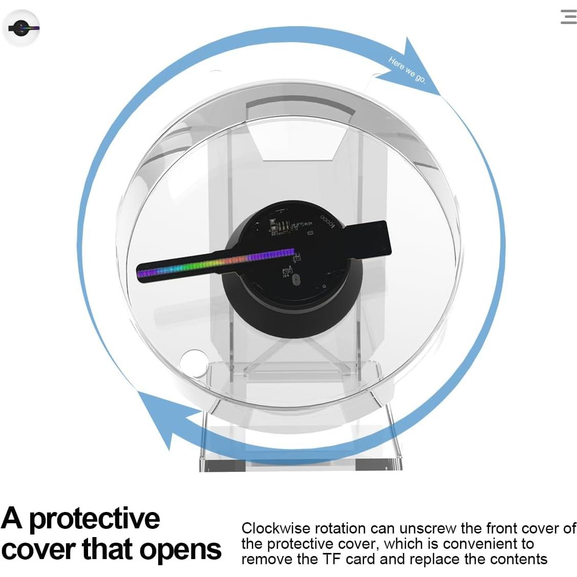 Proyector Holográfico 3D Genérico 12 cm con Audio y Cubierta