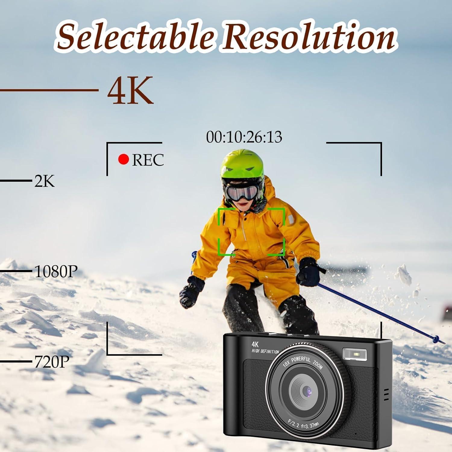 Cámara Digital Forc X02 4K con Tarjeta 64GB y Zoom 18X