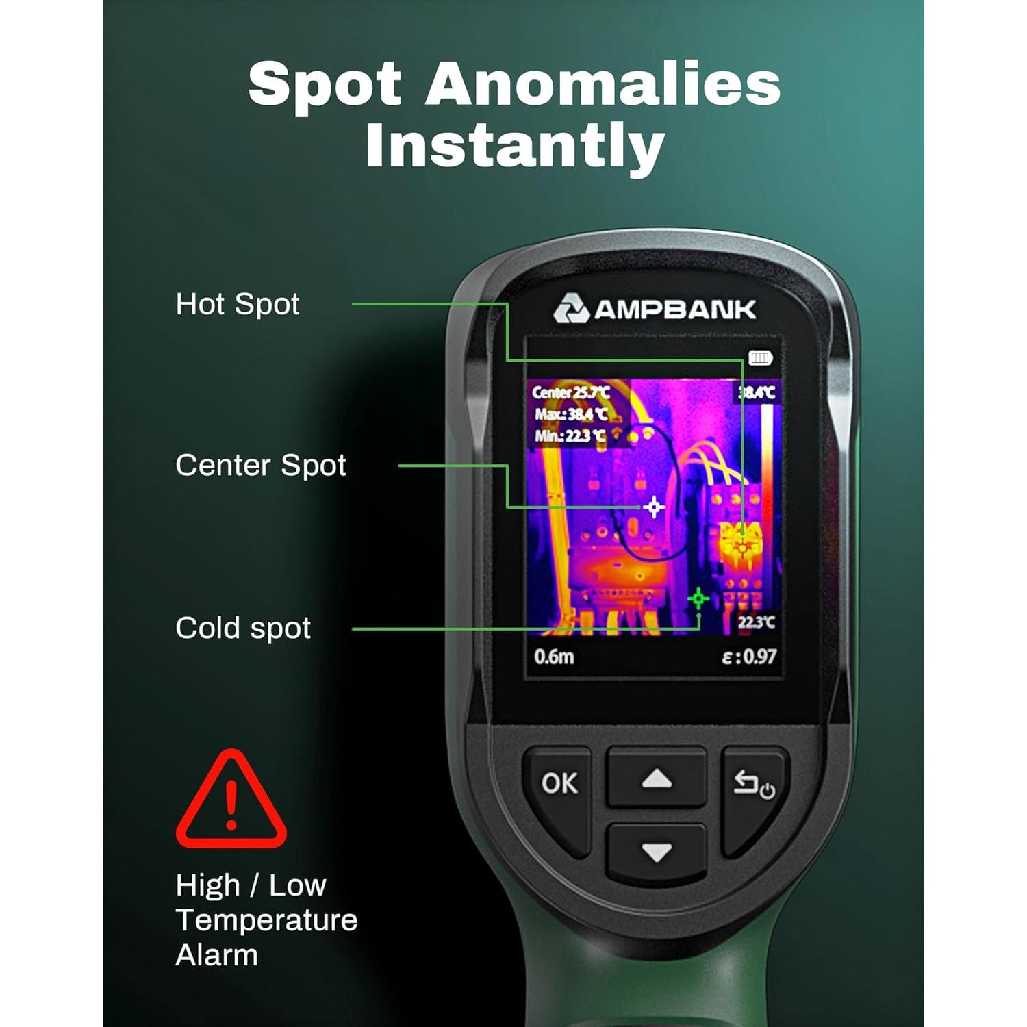 Cámara Térmica Portátil H128 AMPANK, Resolución 240x240