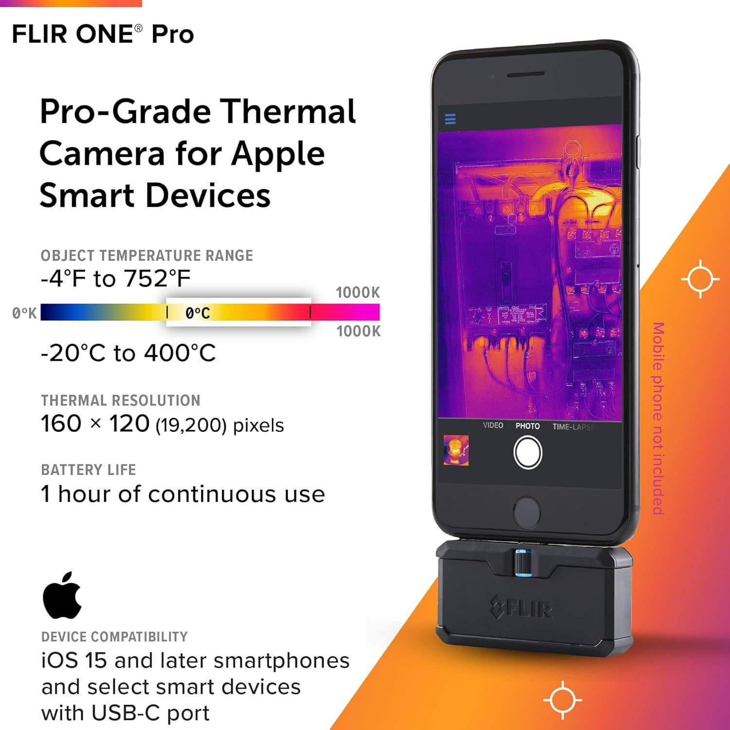 Cámara Térmica FLIR ONE Pro para iPhone 15 USB-C 320x240
