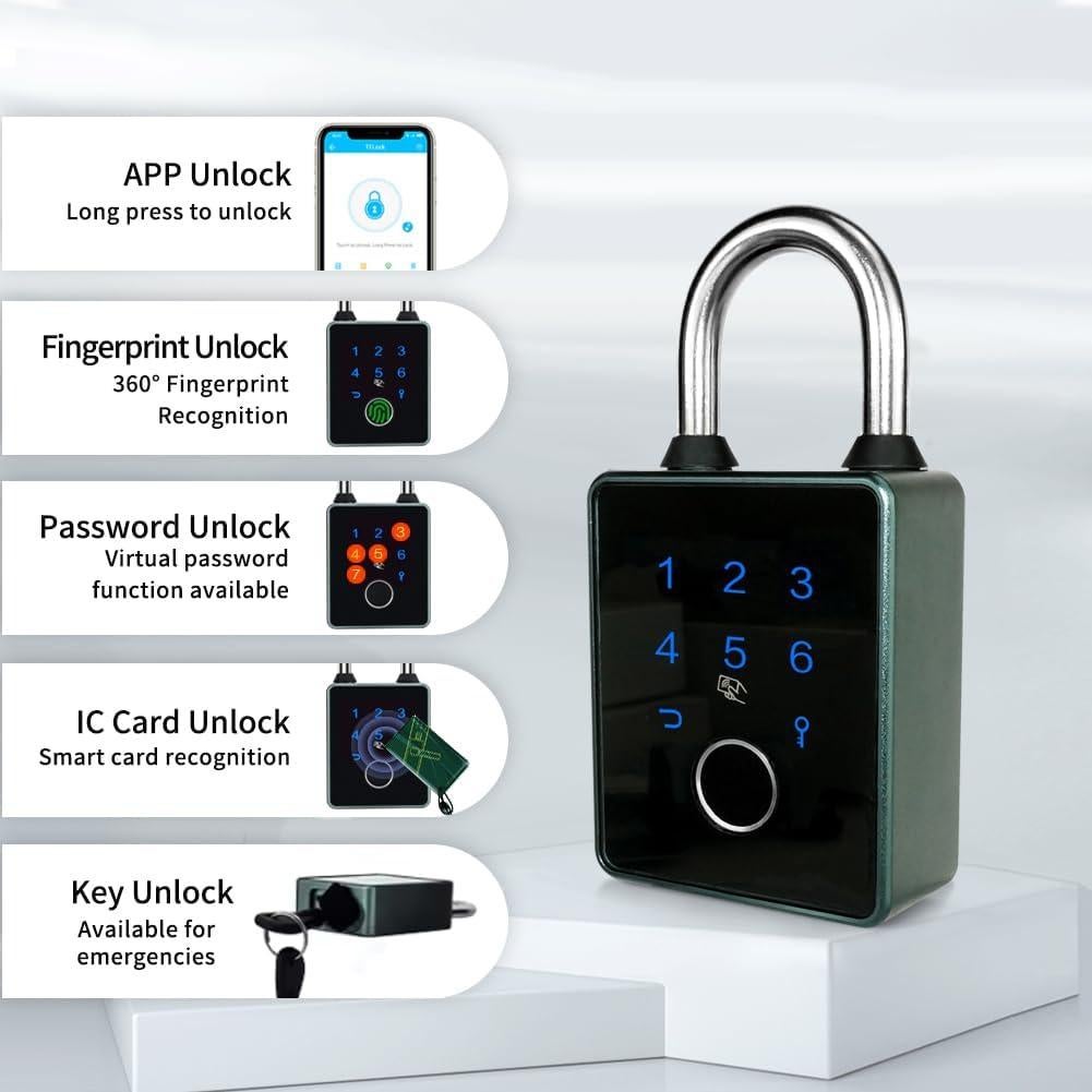 Candado Inteligente UCB con Huellas Dactilares y Bluetooth