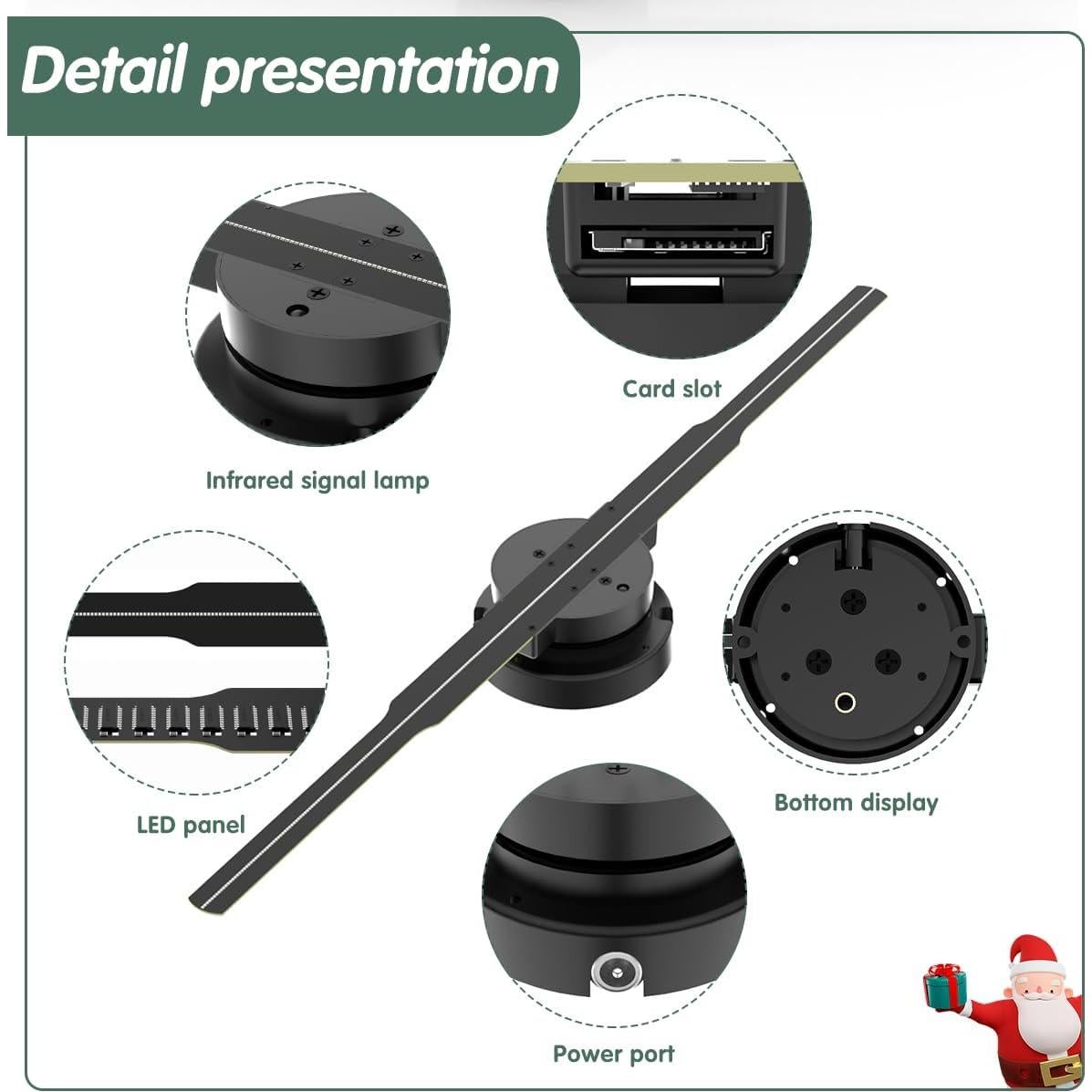 Ventilador Holográfico 3D HAVIsikr 42cm HD Control Remoto