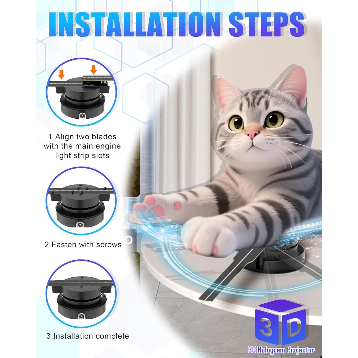 Ventilador Holográfico 3D HAVIsikr 42cm HD Control Remoto