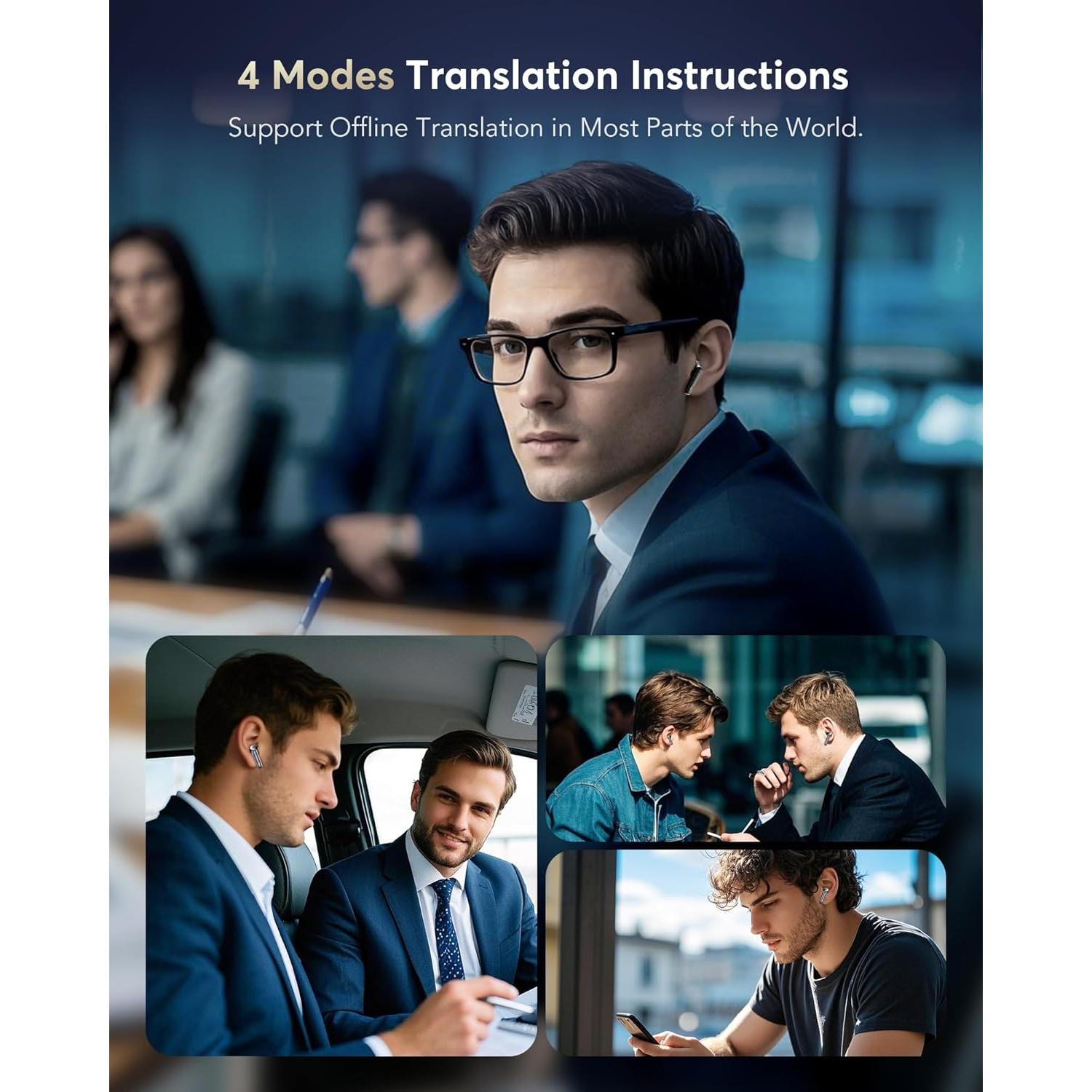 Auriculares Inalámbricos de Traducción AI Q10 - 36H, Bluetooth 5.4