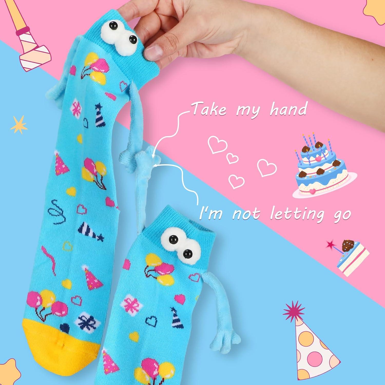 Calcetines Magnéticos de Mano Sosteniendo Yoirrat Azul