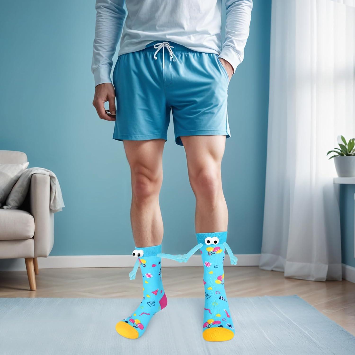 Calcetines Magnéticos de Mano Sosteniendo Yoirrat Azul