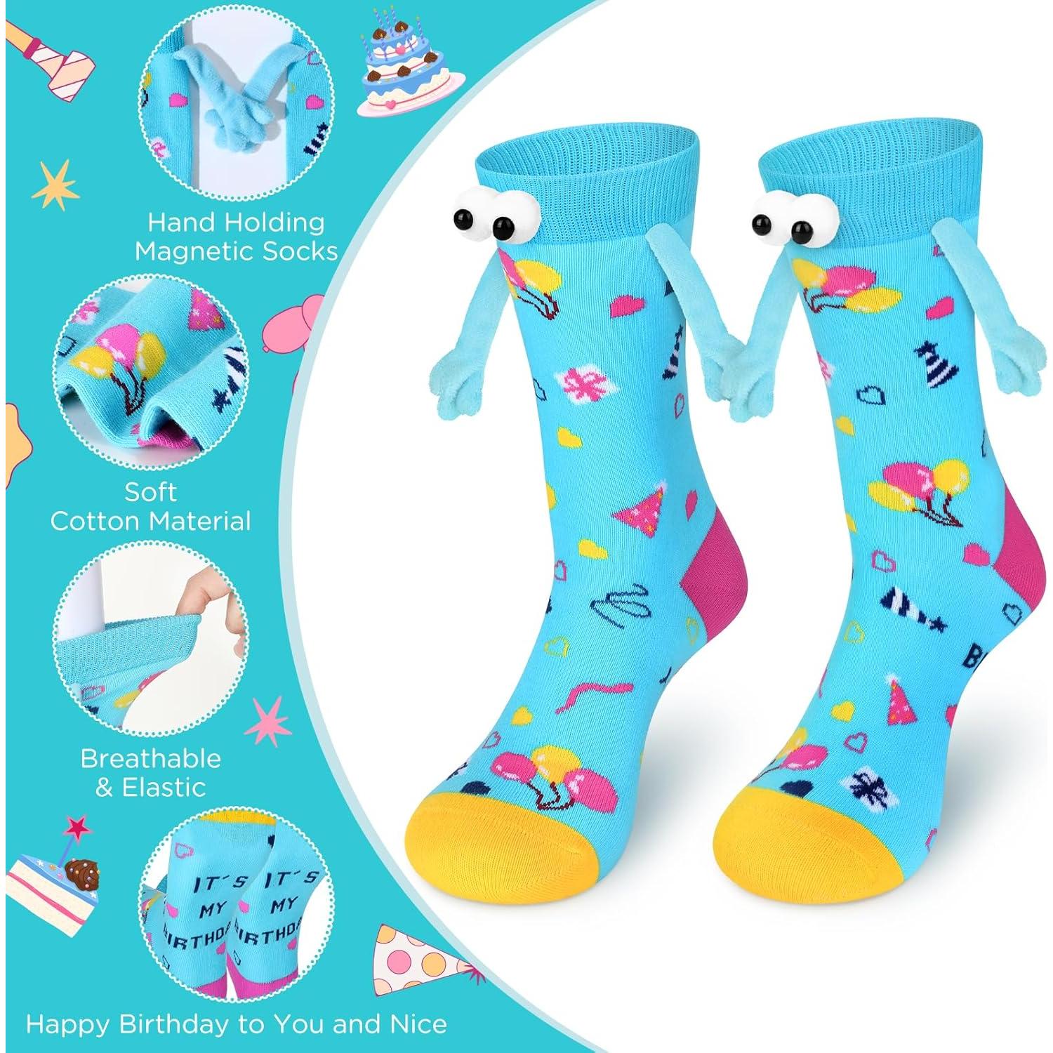 Calcetines Magnéticos de Mano Sosteniendo Yoirrat Azul