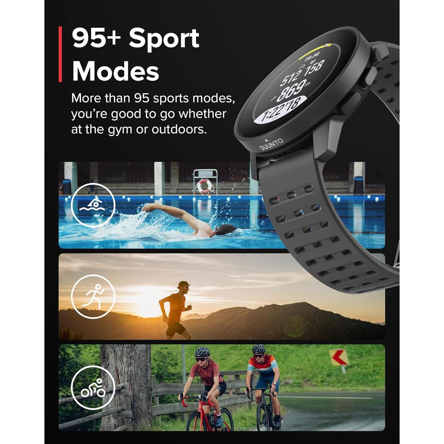 Reloj Deportivo GPS SUUNTO 9 Peak Pro Negro, 97 Modos, 30 Días Batería