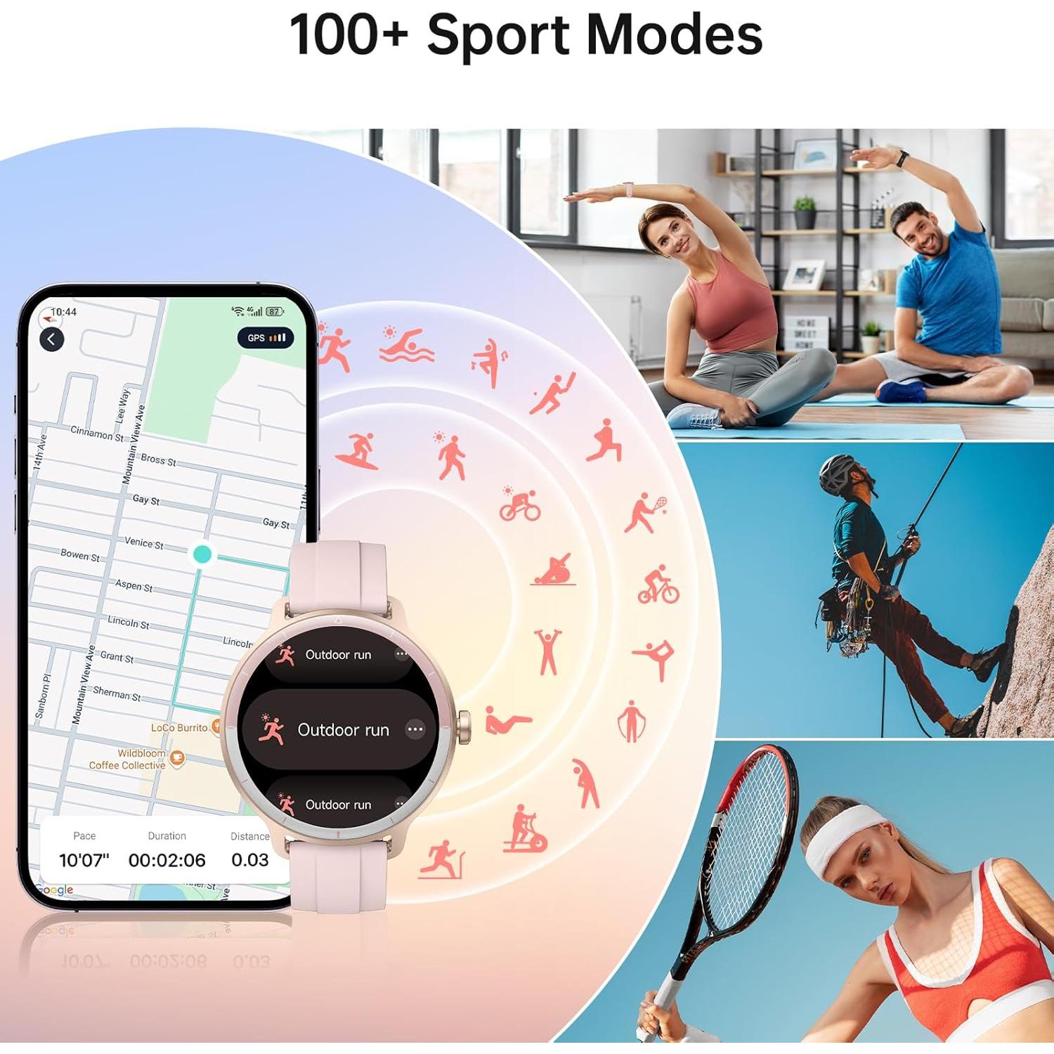 Reloj Inteligente KIBFLE DR03 Rosa con Llamadas y Fitness