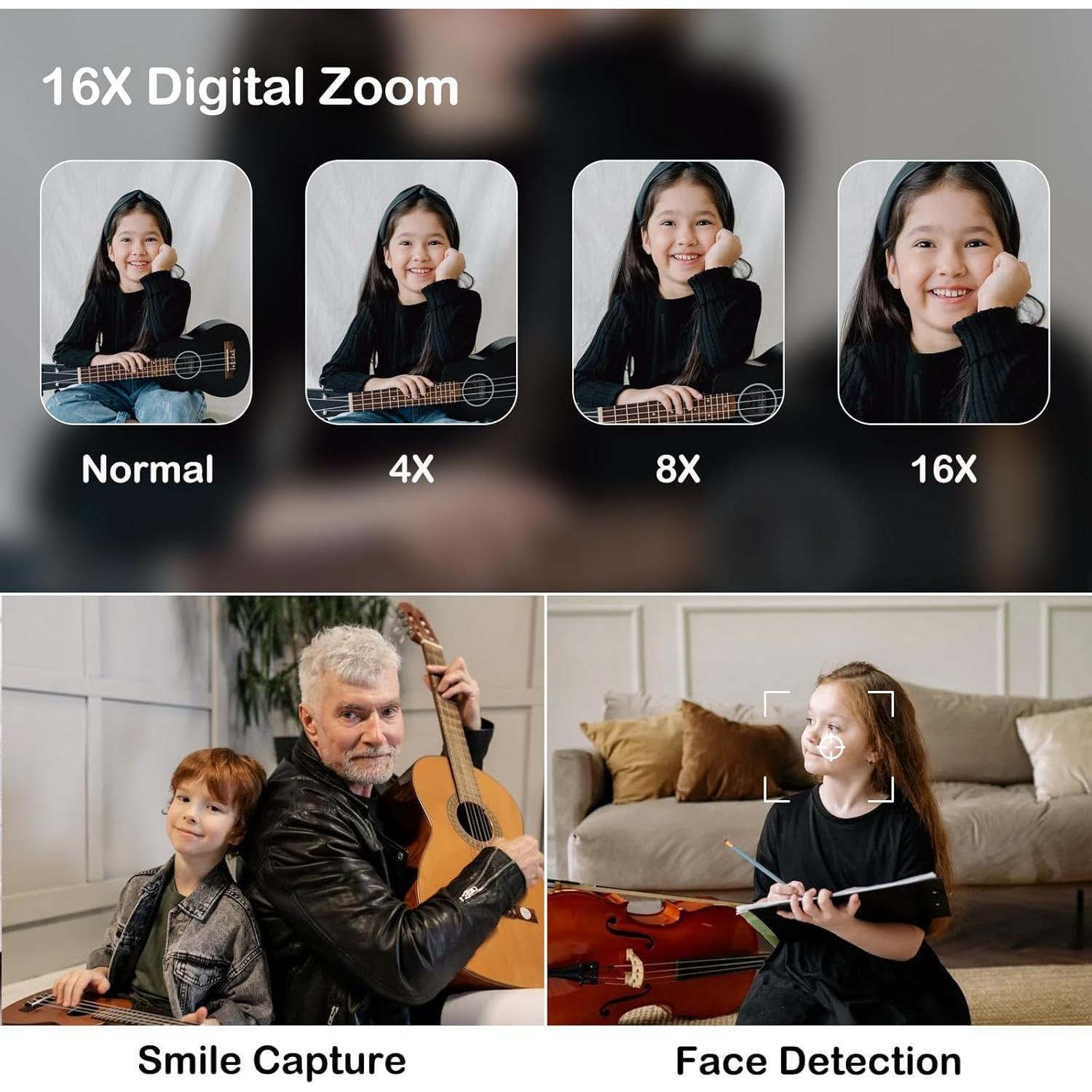 Cámara Digital Compacta YingCheng 50MP FHD 1080P Rosa