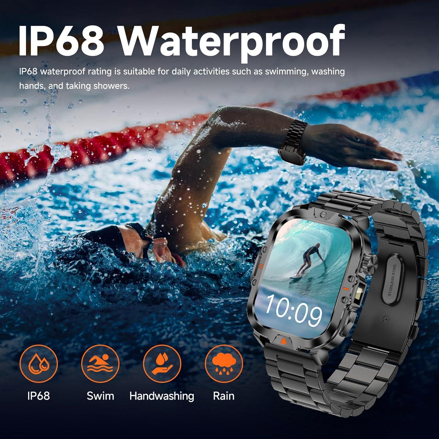 Reloj Inteligente Militar BRUBOSES V17 Negro 2.01" IP68 170+ Modos