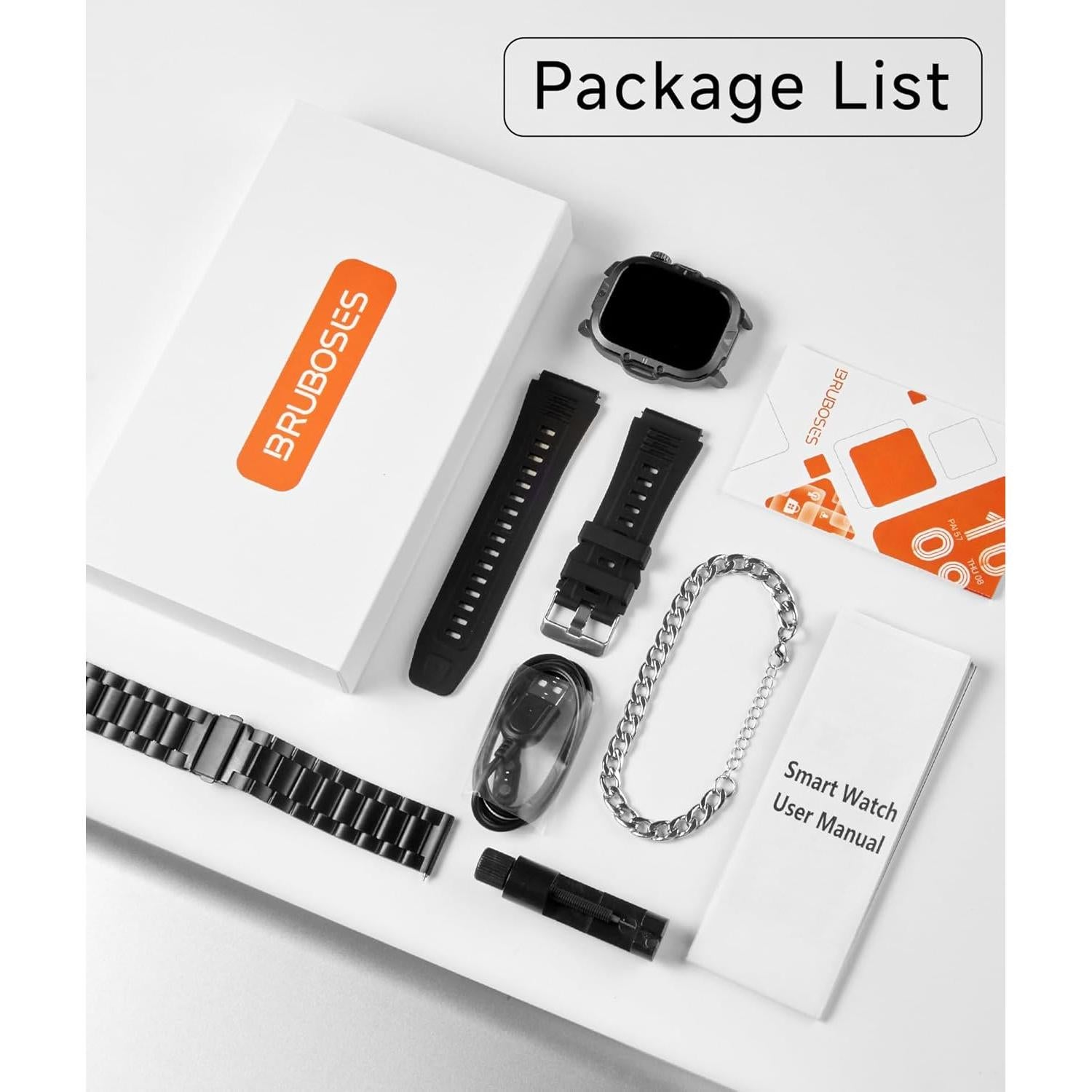 Reloj Inteligente Militar BRUBOSES V17 Negro 2.01" IP68 170+ Modos