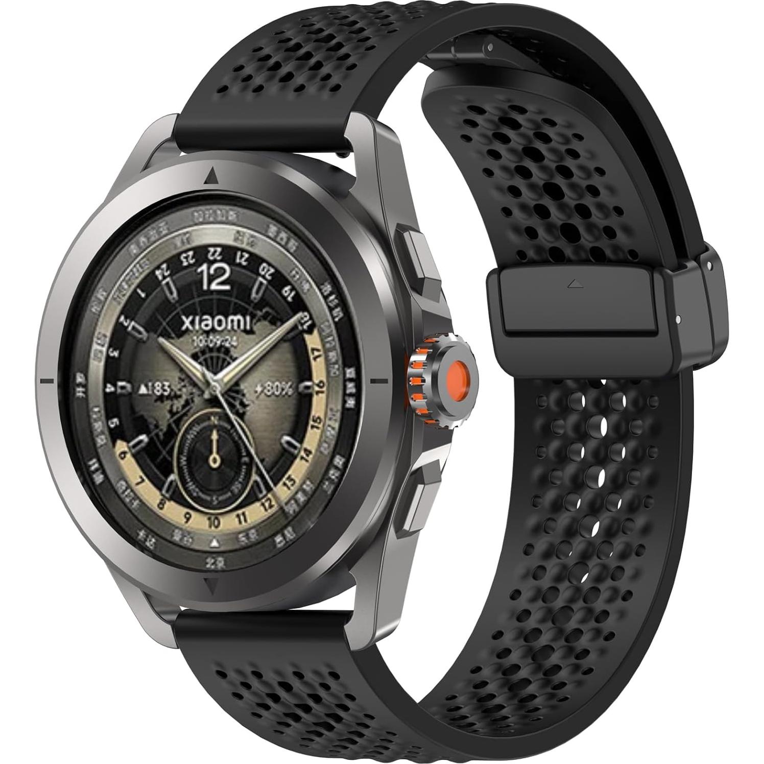 Correa de Silicona 22mm AWADUO para Xiaomi Watch S4/S3/S2 - Negro