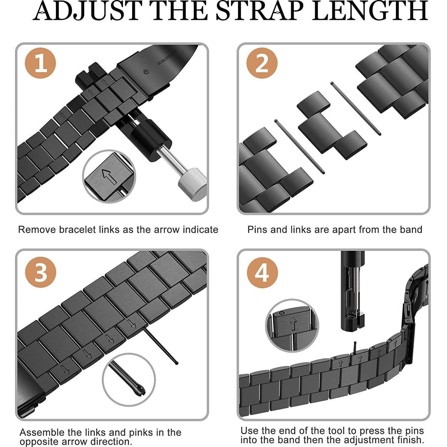 FitTurn Banda de Acero Inoxidable para Xiaomi Watch S4/S3/S2