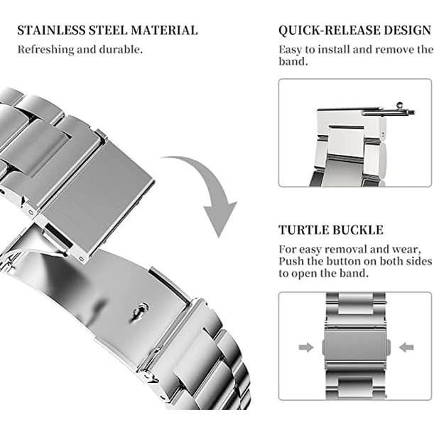 FitTurn Banda de Acero Inoxidable para Xiaomi Watch S4/S3/S2