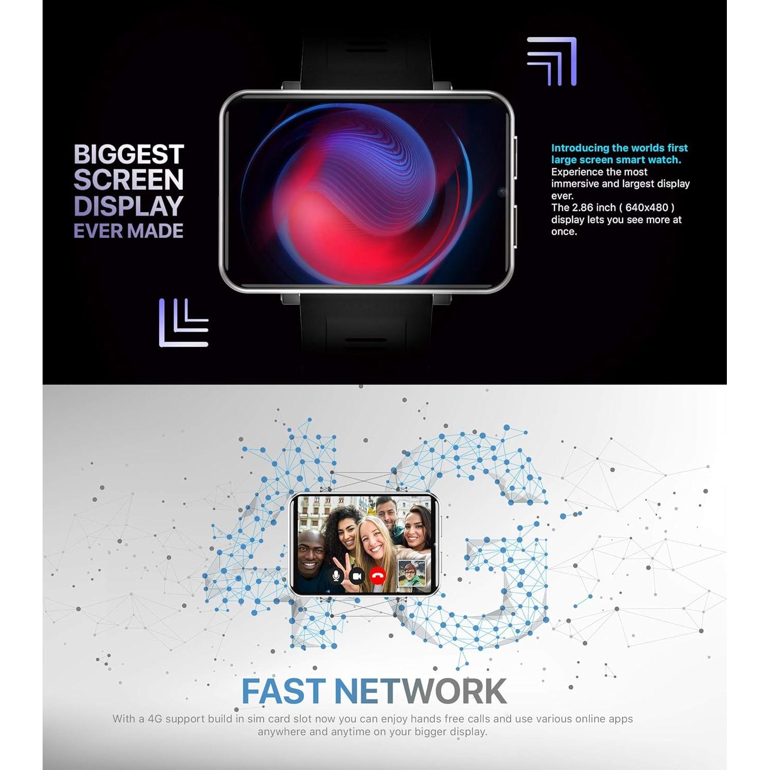 Reloj Inteligente 4G Refly DM100 Plata 3GB RAM 32GB Almacenamiento