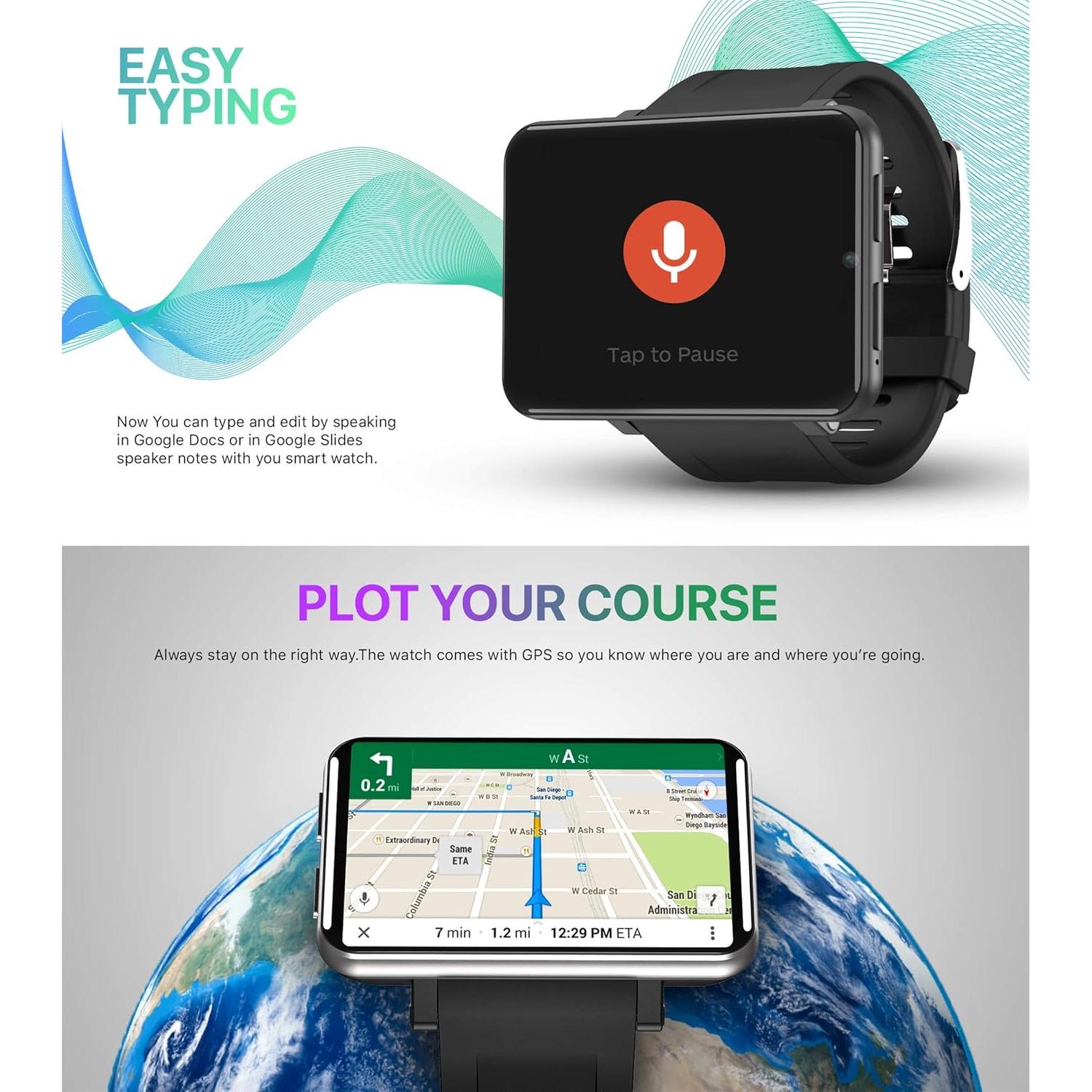 Reloj Inteligente 4G Refly DM100 Plata 3GB RAM 32GB Almacenamiento