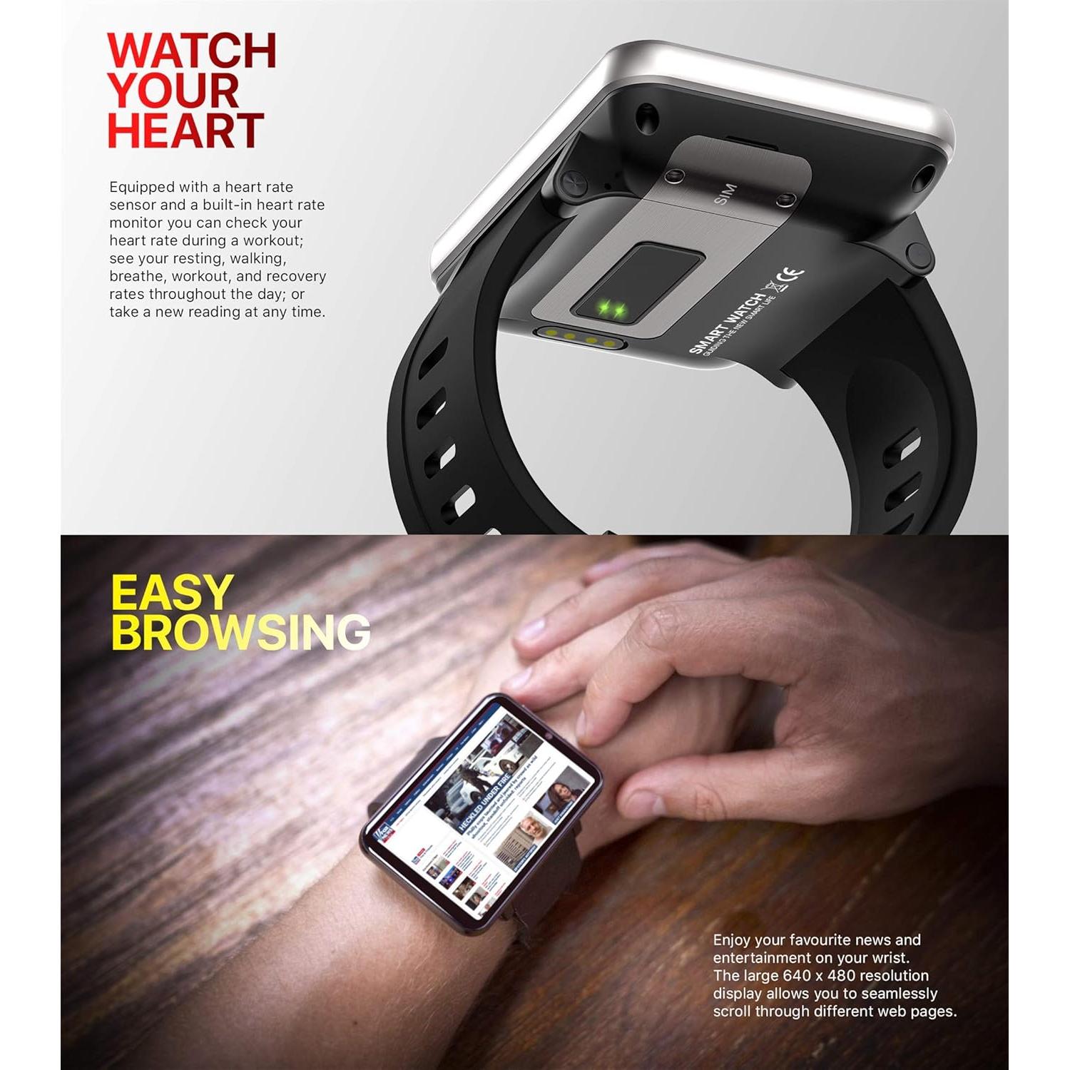 Reloj Inteligente 4G Refly DM100 Plata 3GB RAM 32GB Almacenamiento