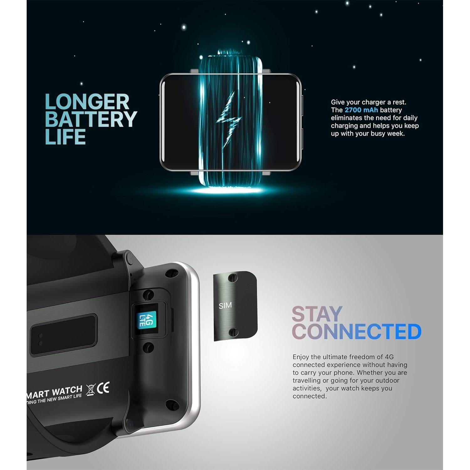 Reloj Inteligente 4G Refly DM100 Plata 3GB RAM 32GB Almacenamiento