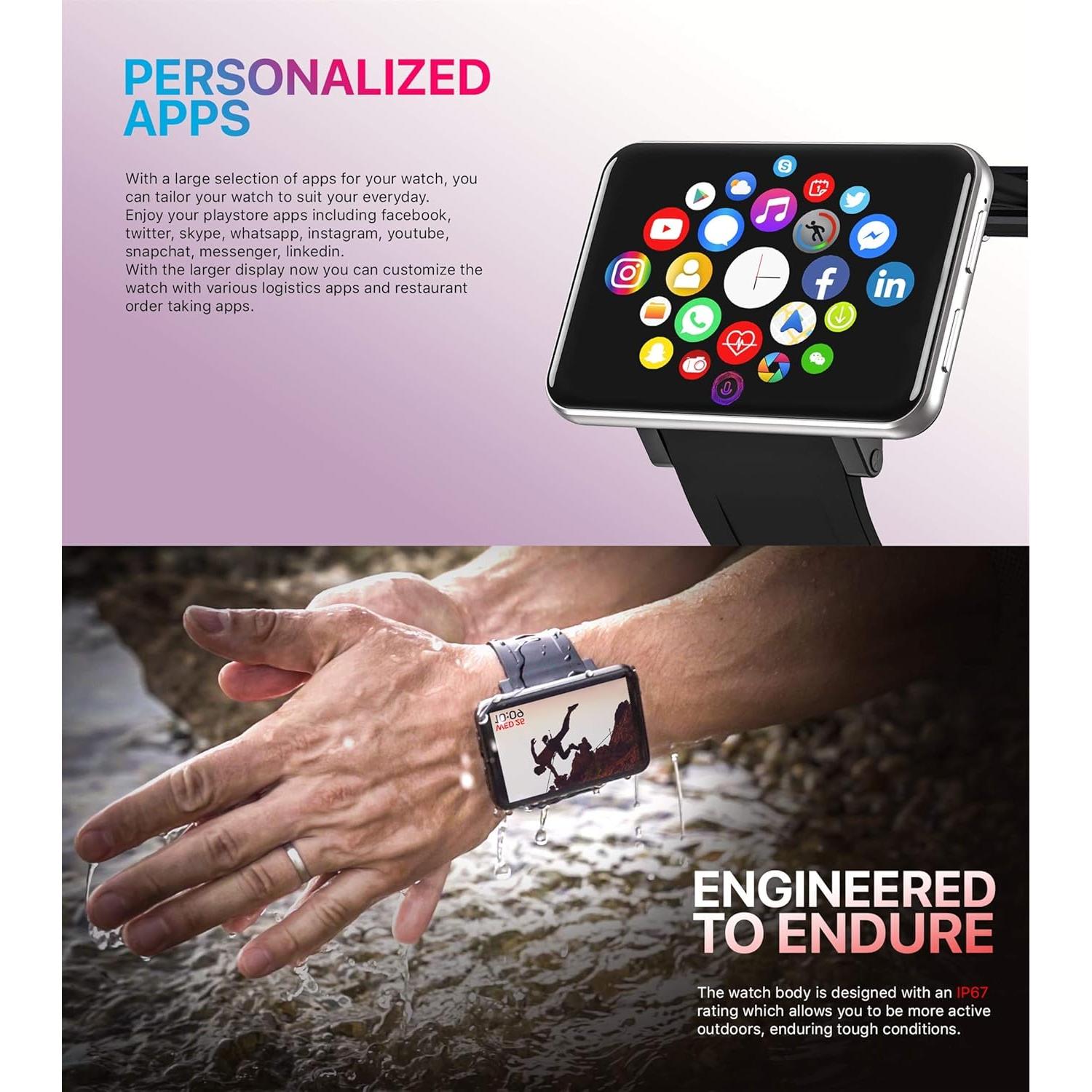 Reloj Inteligente 4G Refly DM100 Plata 3GB RAM 32GB Almacenamiento