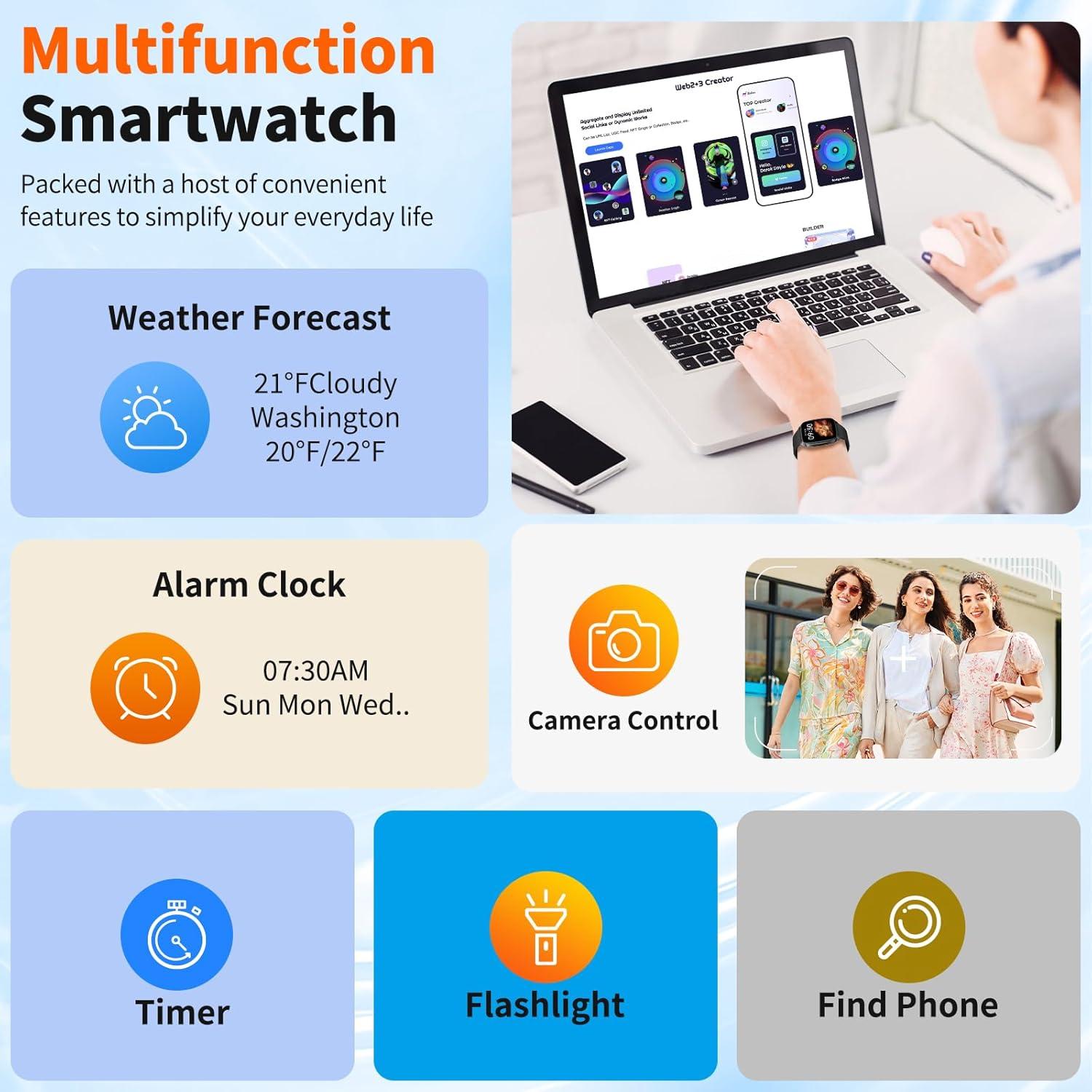 Reloj Inteligente Bluetooth DO - Pantalla Táctil 4.7 cm, IP68