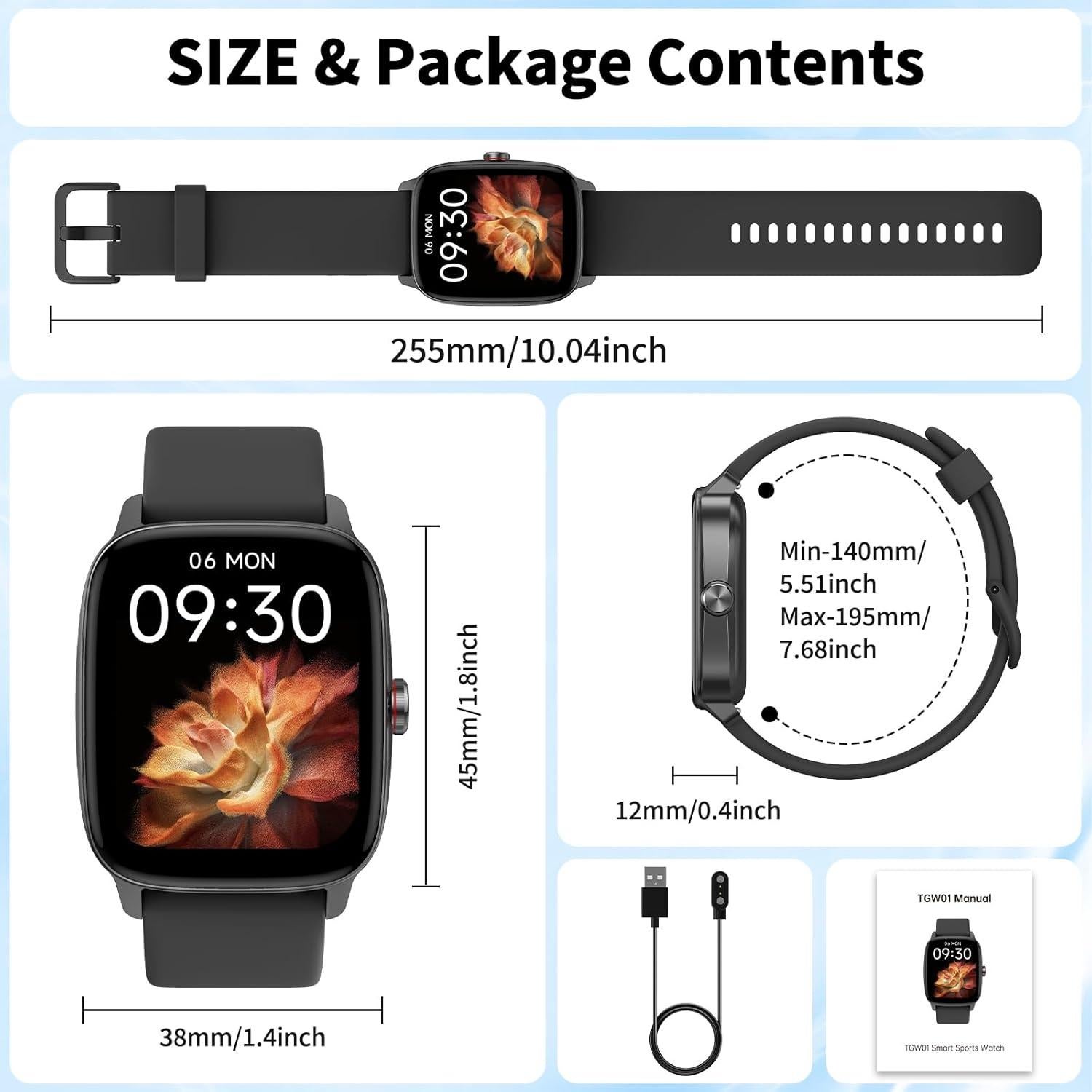 Reloj Inteligente Bluetooth DO - Pantalla Táctil 4.7 cm, IP68