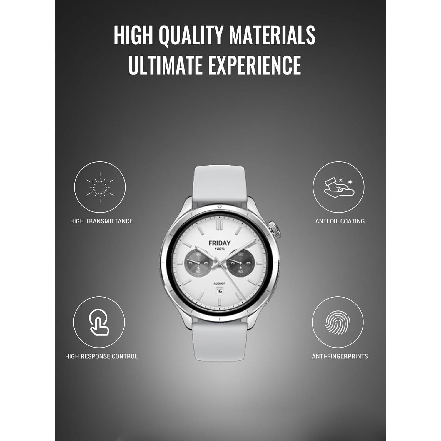 Protector de Pantalla UYRUREL para Xiaomi Watch S4/S4 Sport - 3 Paquetes HD