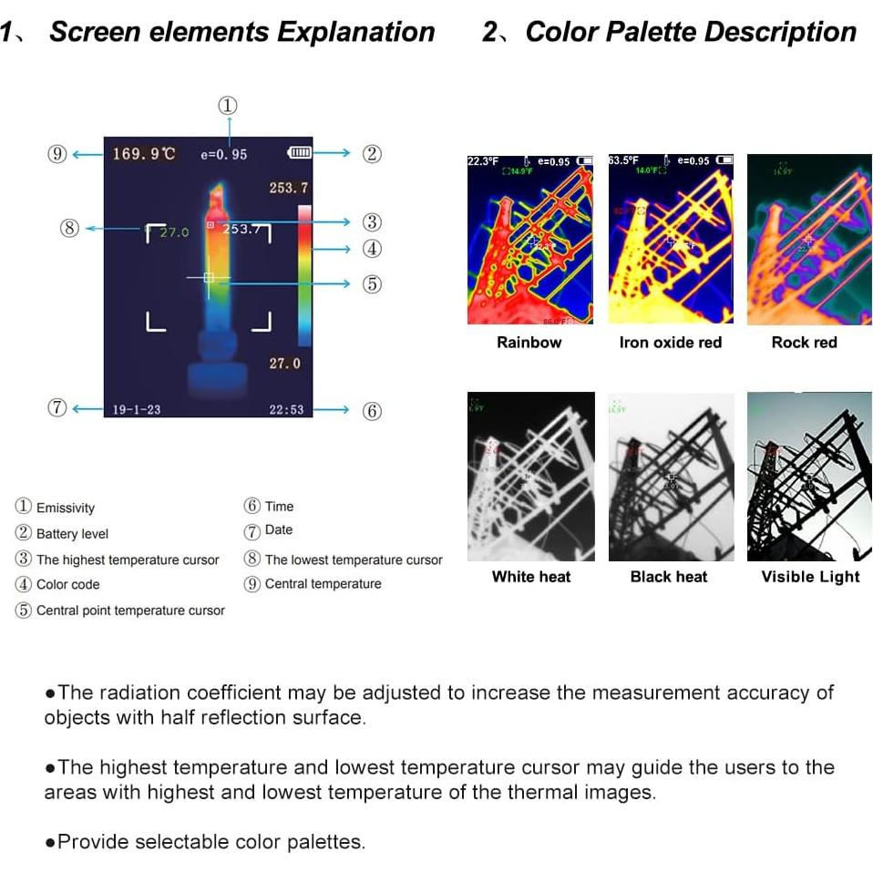 Cámara Termográfica Hti HT-03 Infrarroja Portátil 120x90