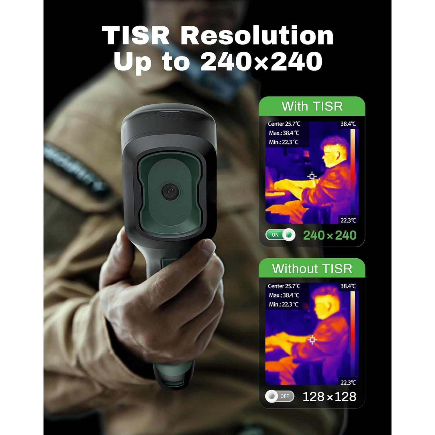 Cámara Térmica Portátil AMPANK H128, 240x240 TISR, IP65