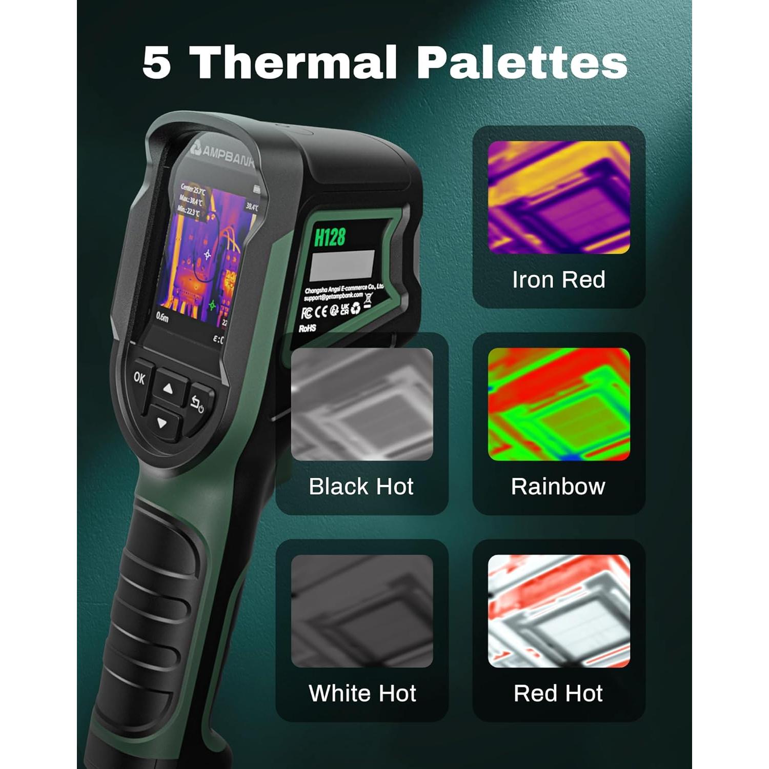 Cámara Térmica Portátil AMPANK H128, 240x240 TISR, IP65