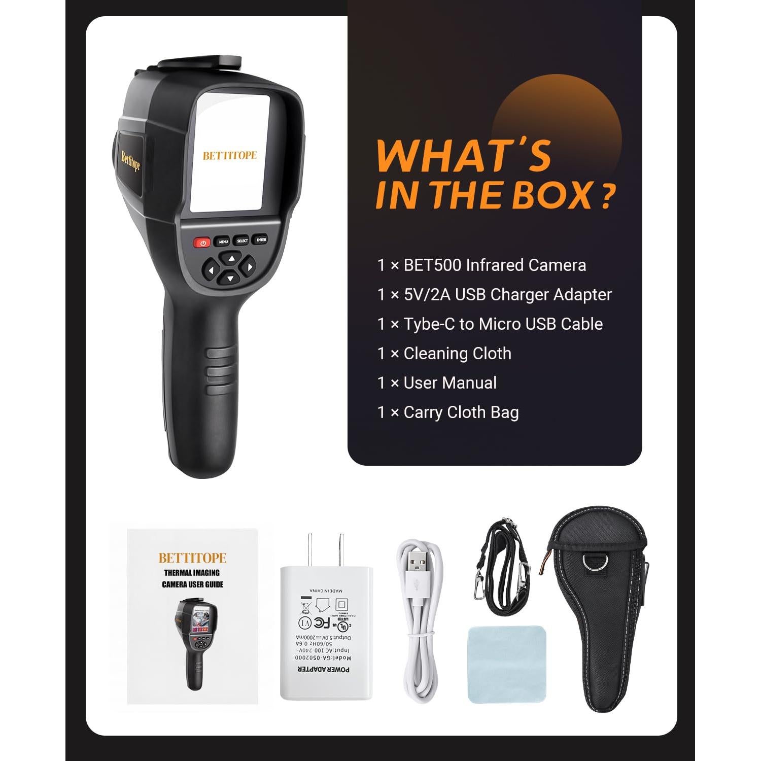 Cámara Térmica BETTITOPE BET500 Infrarroja 256x192 -20 a 550°C