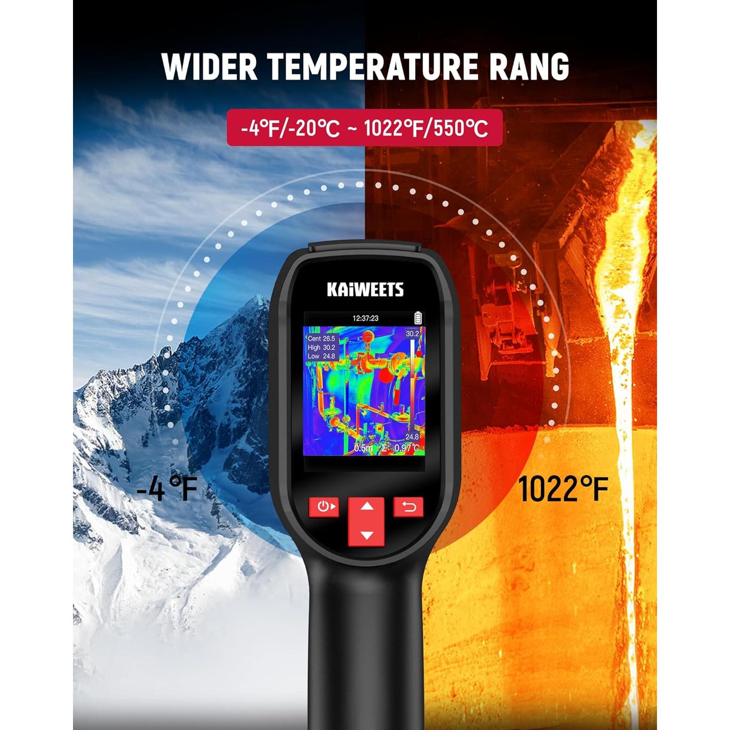 Cámara Térmica KAIWEETS KTI-200, 240x240 IR, -20°C a 550°C