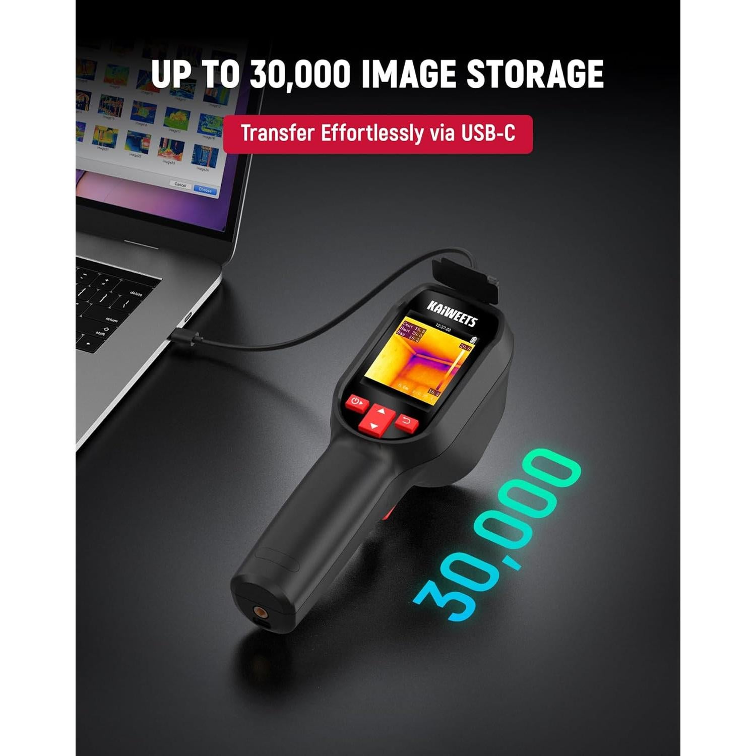 Cámara Térmica KAIWEETS KTI-200, 240x240 IR, -20°C a 550°C