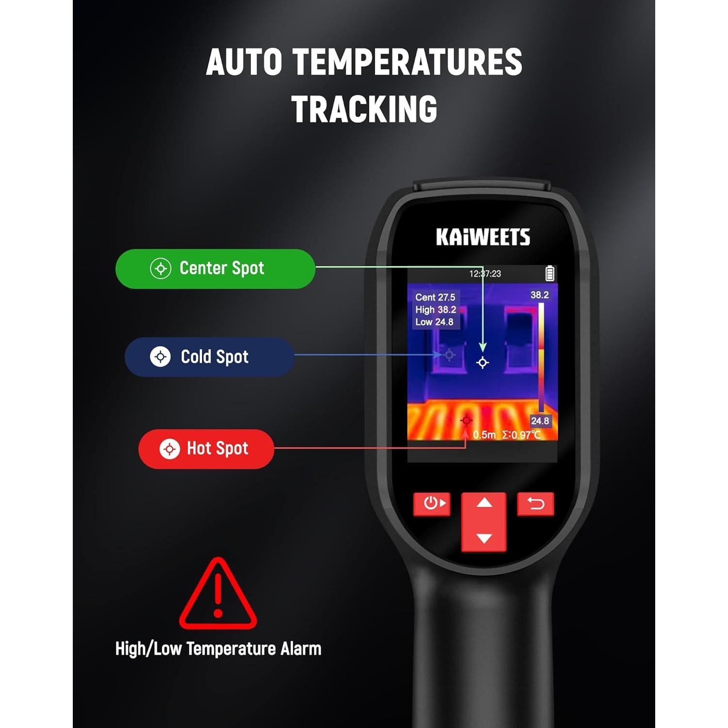 Cámara Térmica KAIWEETS KTI-200, 240x240 IR, -20°C a 550°C