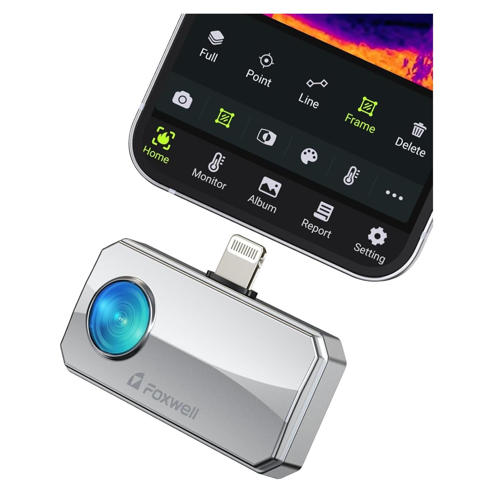 Cámara Térmica FOXWELL RT100 para iPhone y iPad, 256x192