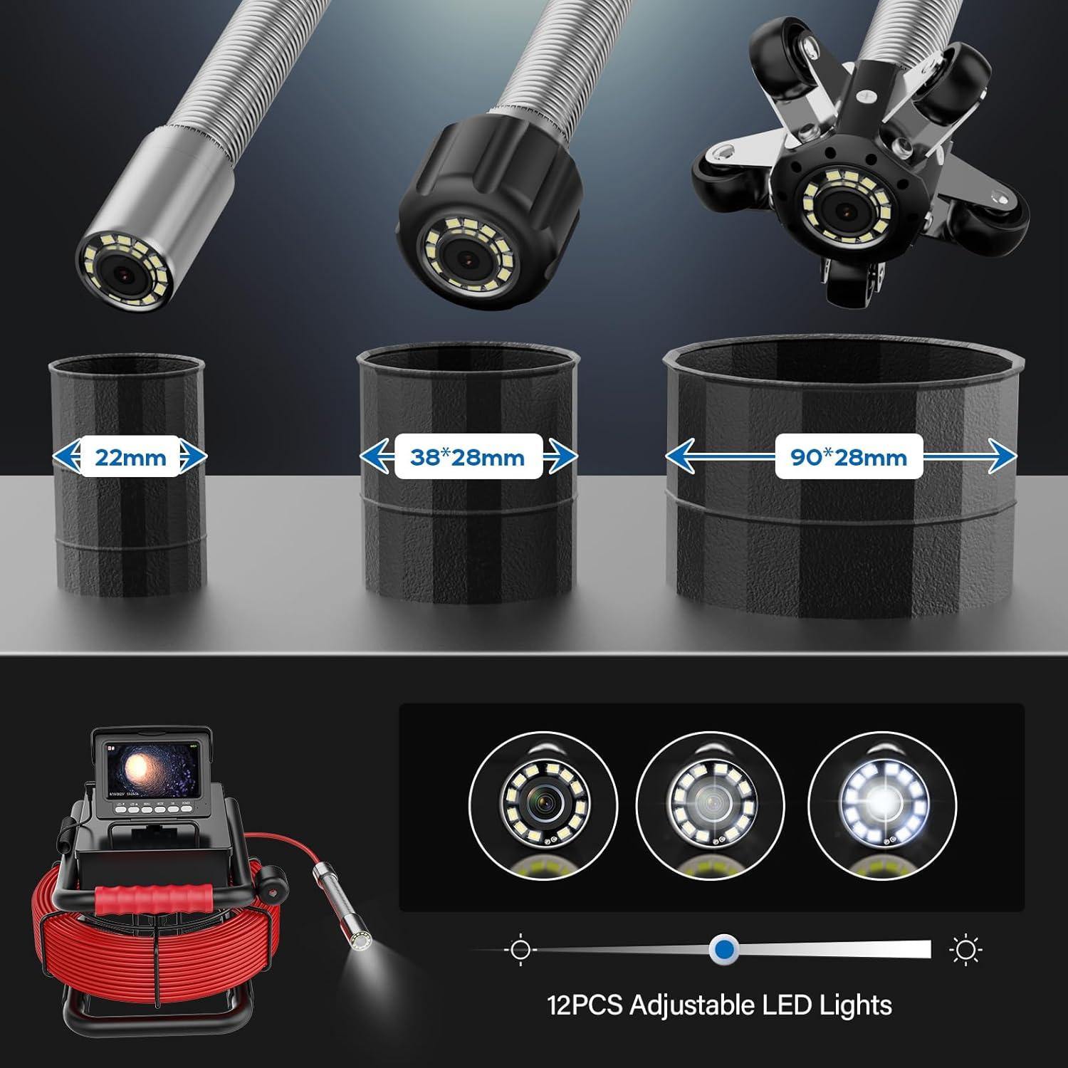 Cámara de Inspección de Tuberías JINXINEBAY 1080P HD IP68